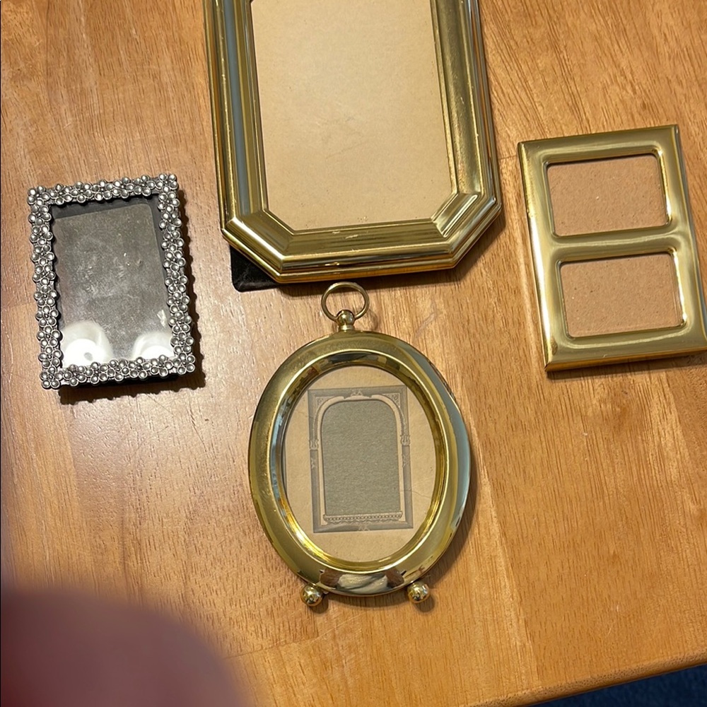 Gold and Silver Picture Frame Set